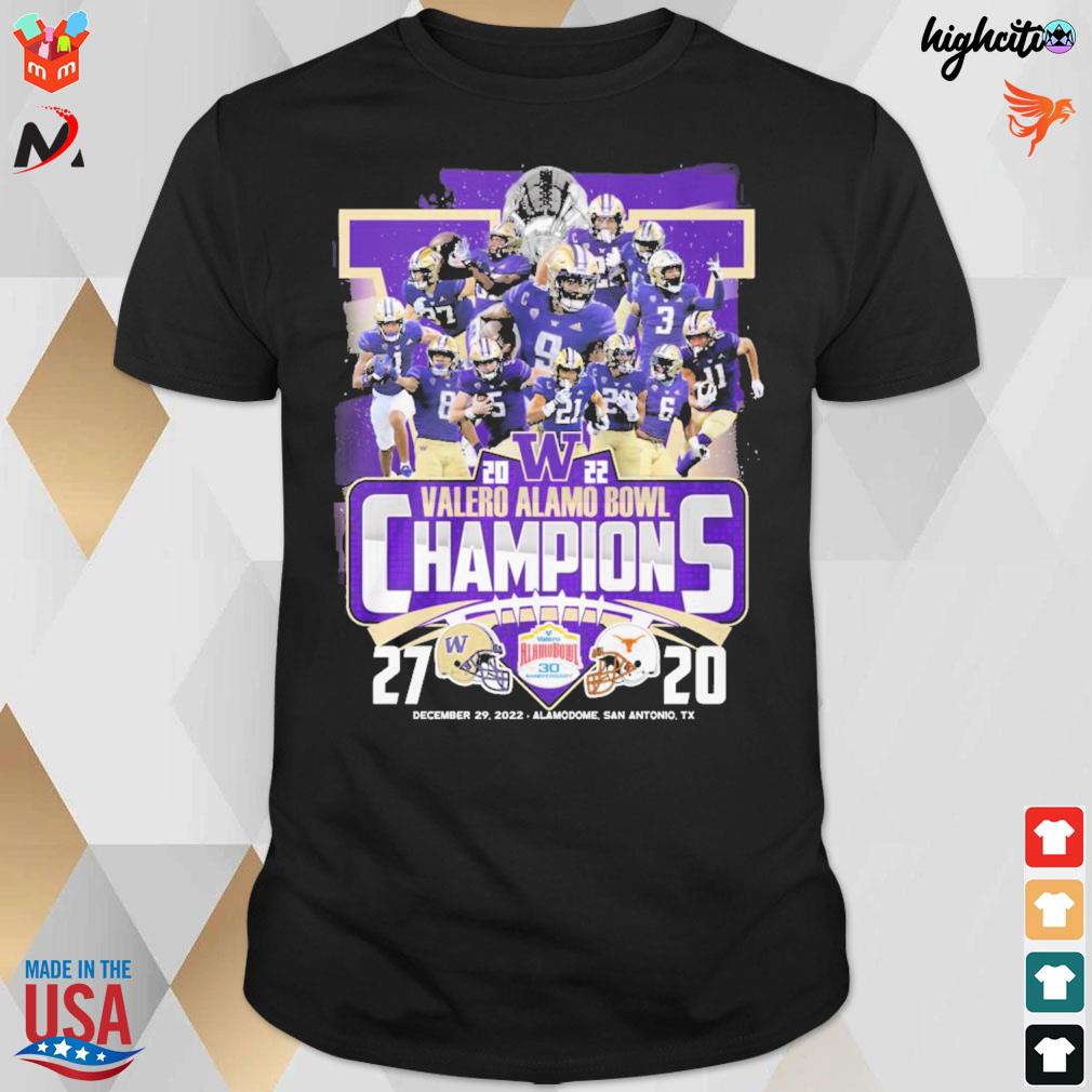 Washington Husky football valero alamo bowl champions all players Alamodome San Antonio TX t shirt hoodie sweater long sleeve and tank top