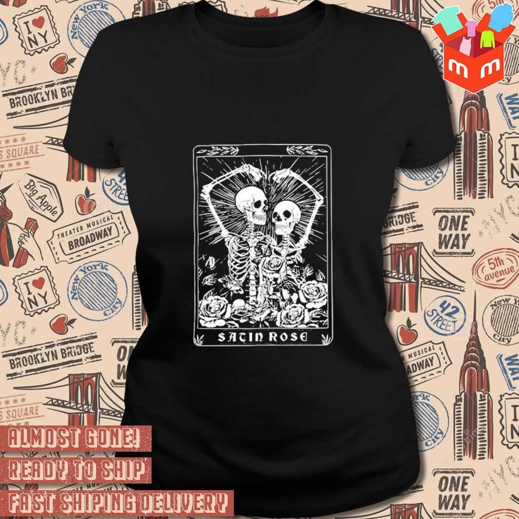 Michelle otter coolane skeleton and letter graphic thermal lined sacin rose  art design t-shirt, hoodie, sweater, long sleeve and tank top