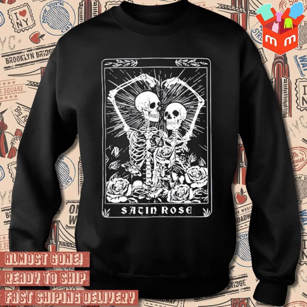 Michelle otter coolane skeleton and letter graphic thermal lined sacin rose  art design t-shirt, hoodie, sweater, long sleeve and tank top