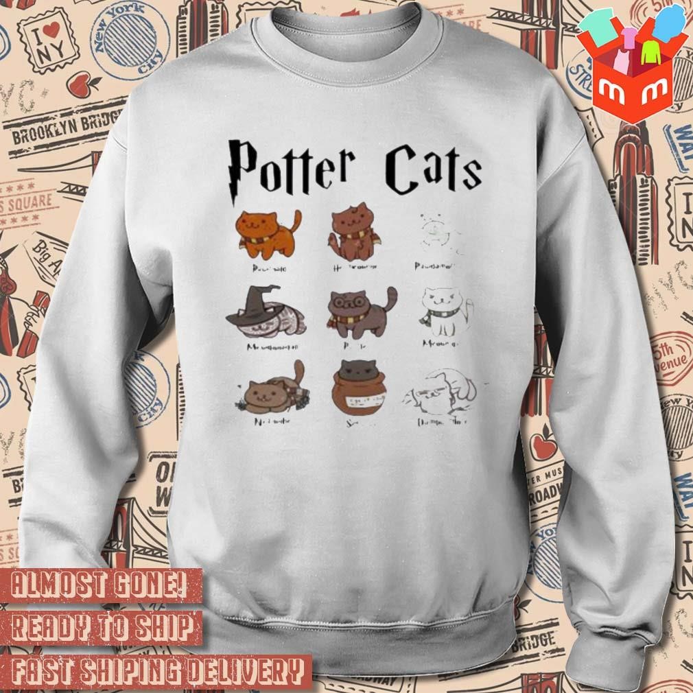 Potter cats cute cat cosplay Harry Potter art design t shirt hoodie sweater long sleeve and tank top