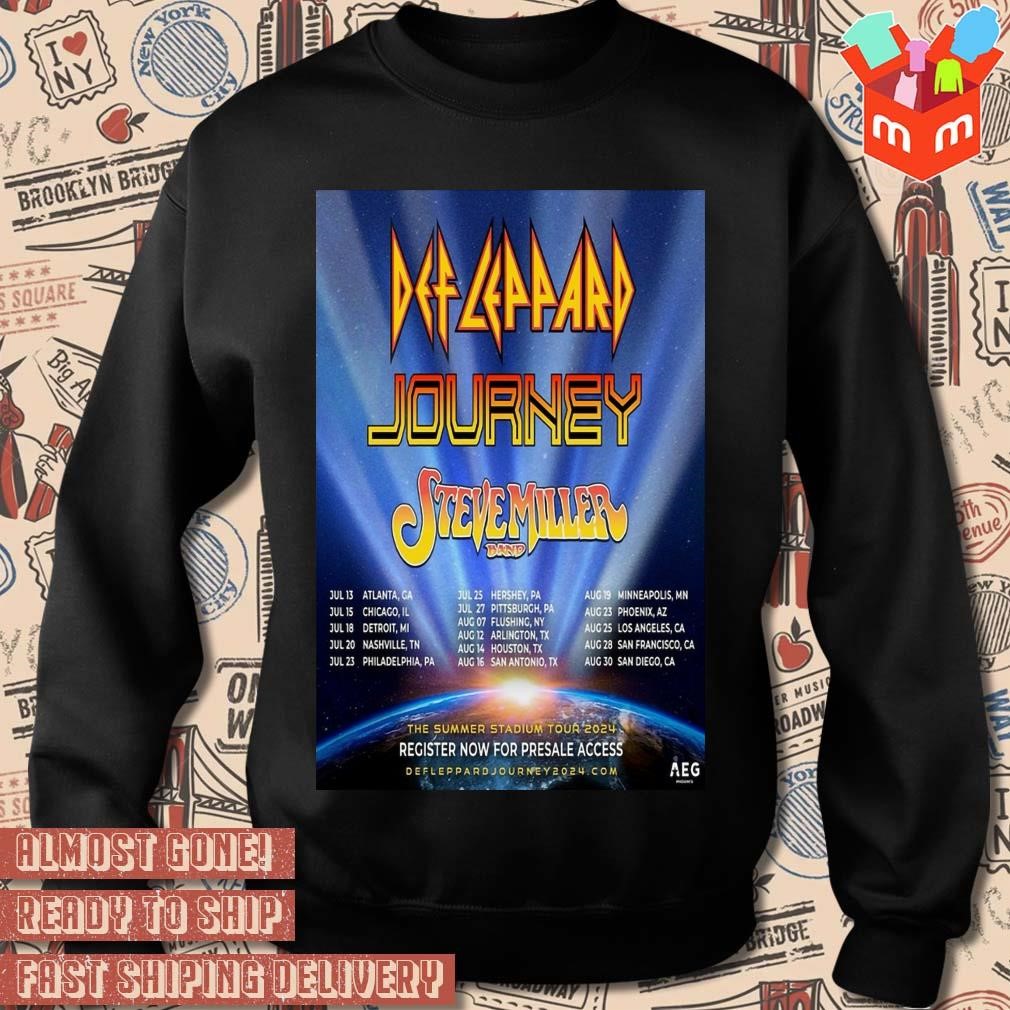 Def Leppard Journey Steve Miller The Summer Stadium Tour 2024 t shirt hoodie sweater long sleeve and tank top