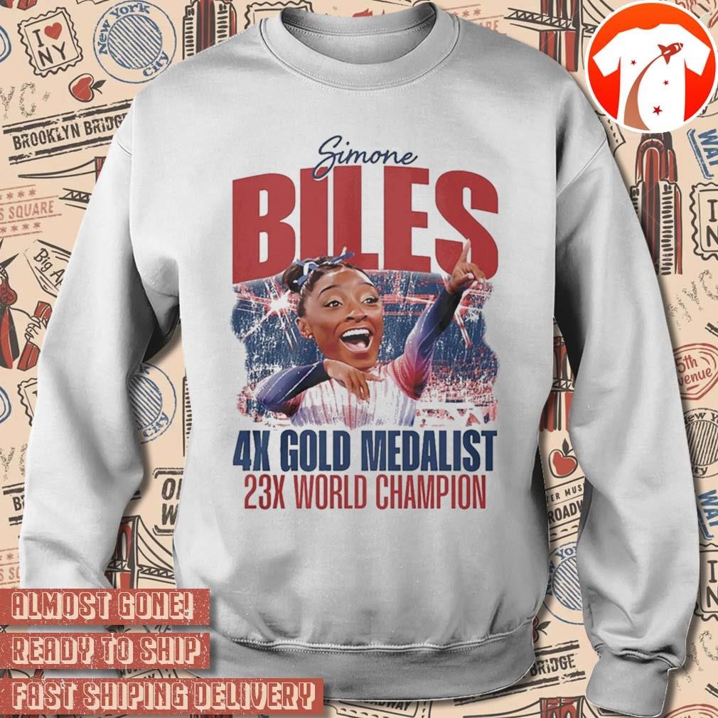 Official Simone Biles 4x Gold Medalist 23x World Champion Caricature t shirt hoodie sweater long sleeve and tank top