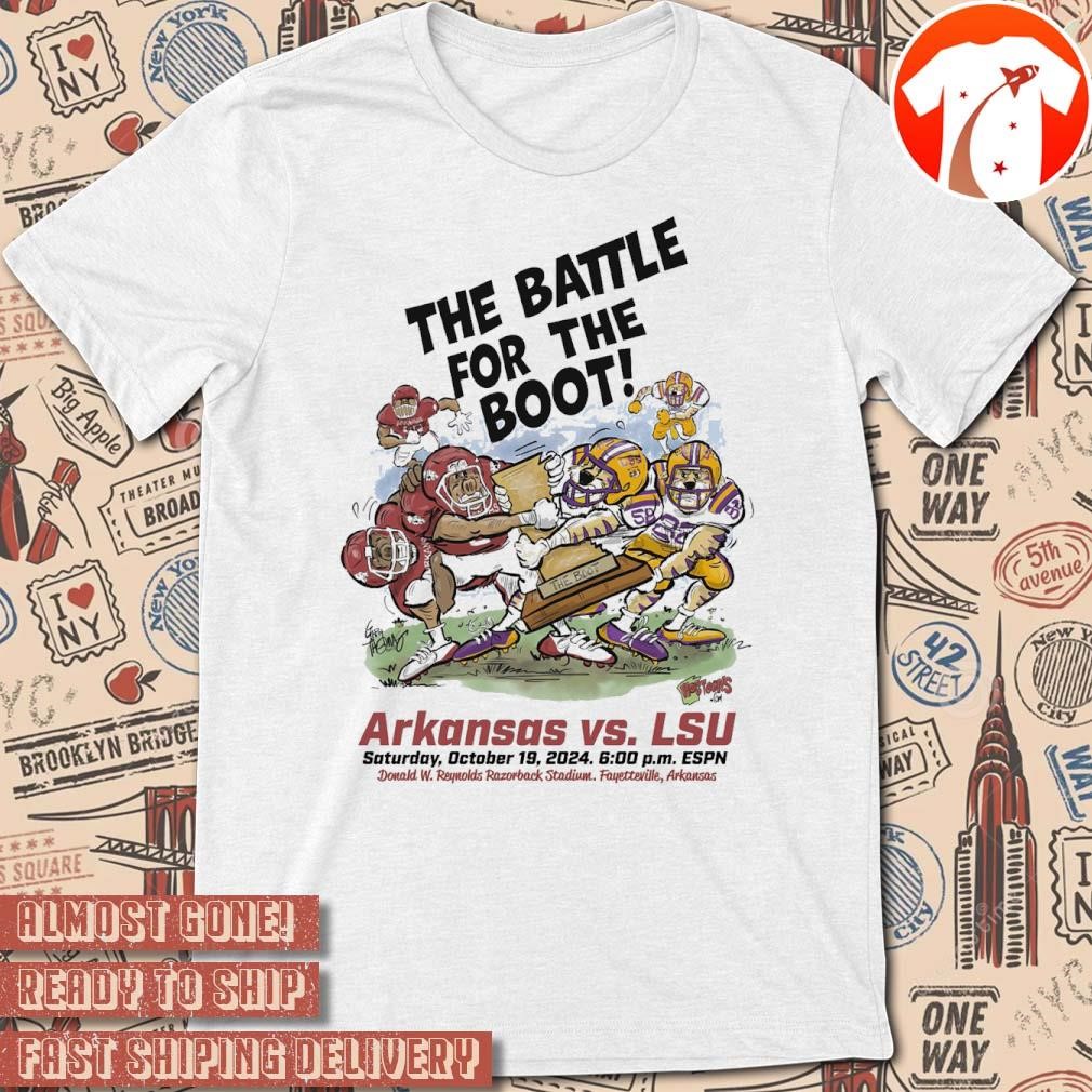 Official Arkansas Razorback vs LSU Tigers The Battle For The Boot Sar October 19 2024 Graphic t-shirt