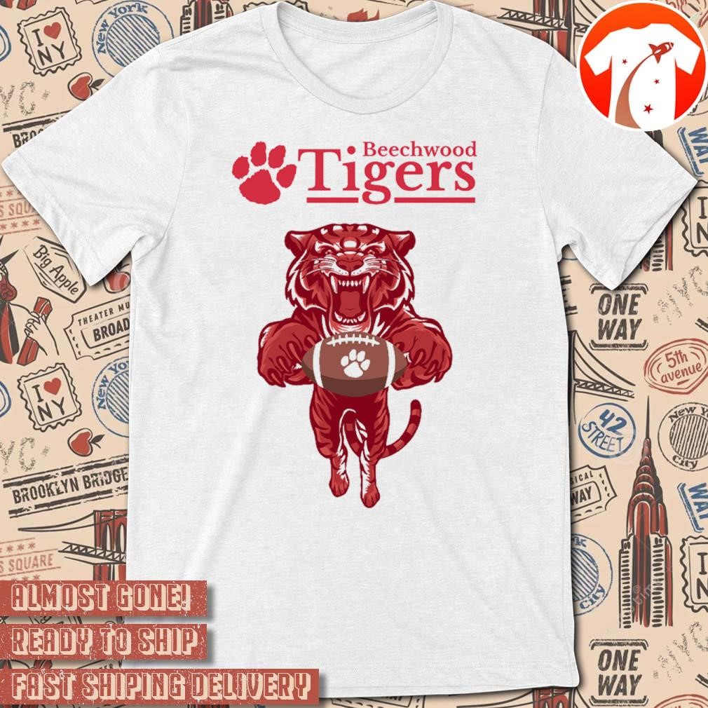 Official Beechwood Tigers Leaping Tiger Football Graphic t-shirt