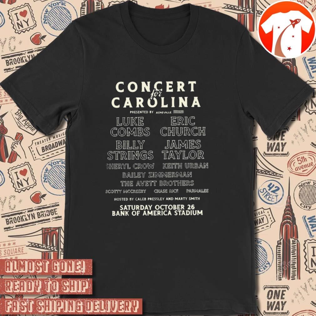 Official Concert For Carolina Show Bank Of America Stadium 10 26 2024 Charlotte Nc t-shirt