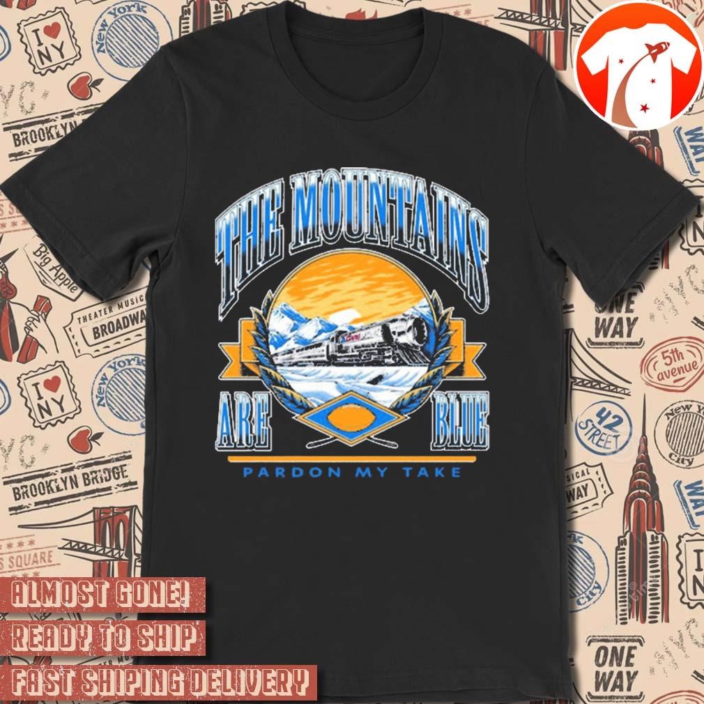 Official Coors x PMT The Mountains Are Blue Train Pardon My Take Graphic t-shirt