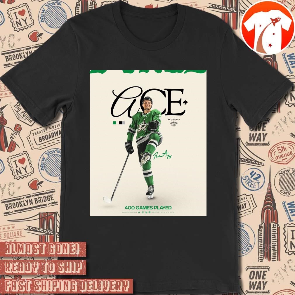 Official Dallas Stars Roope Hintz 400 Games Played Signature NHL 2024 Poster t-shirt