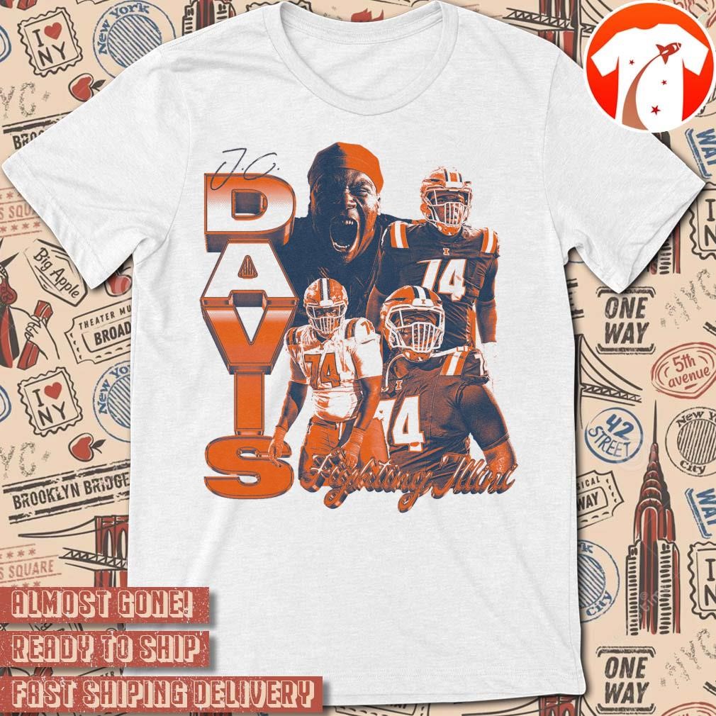 Official JC Davis Illinois Fighting Illini Week 6 Graphic Players Signature t-shirt