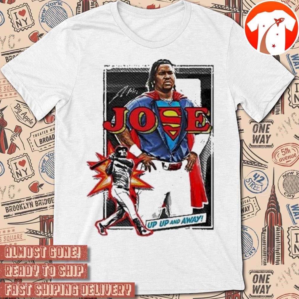 Official Jose Ramirez Cleveland Guardians Up Up And Away Superman Signature Graphic t-shirt