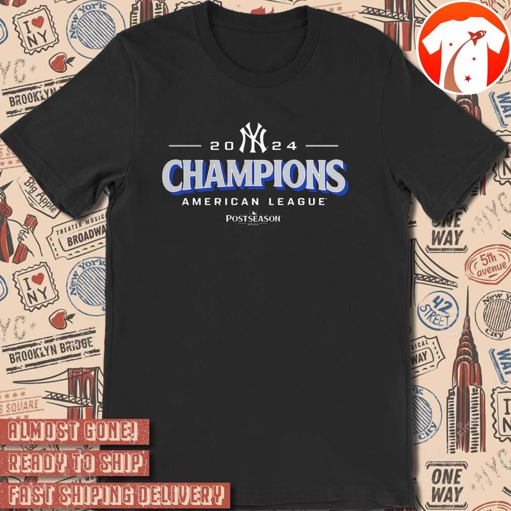 Official New York Yankees MLB Baseball 2024 American League Champions Bloop Single Roster Postseason t-shirt