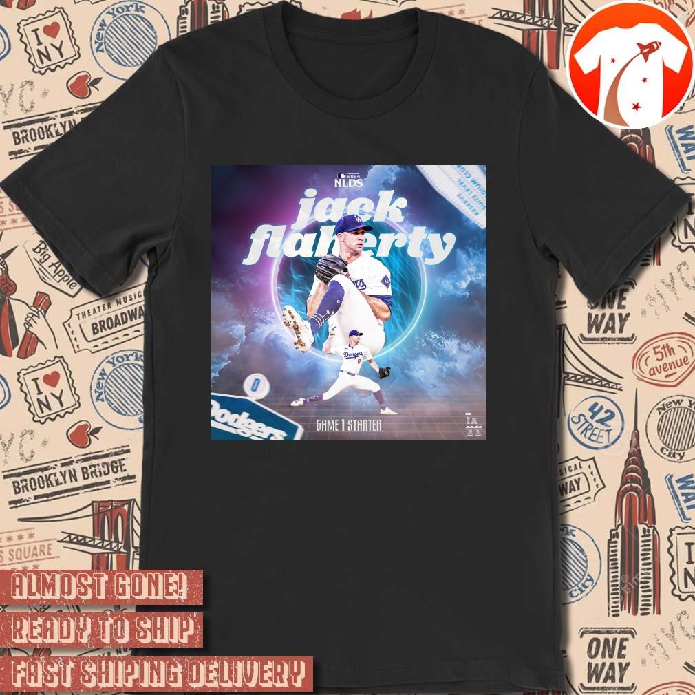 Official Poster 2024 Los Angeles Dodgers Jack Flaherty Game 1 Starter MLB NLDS t-shirt