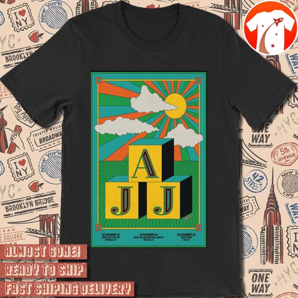 Official Poster AJJ Nov 16 2024 Big Sur CA t-shirt