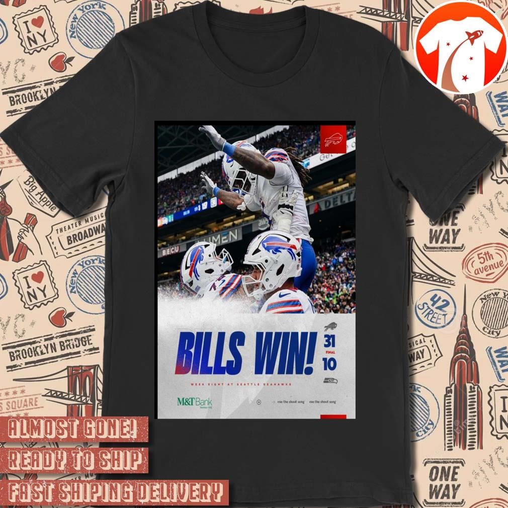 Official Poster Bills Win Week Eight At Seattle Seahawks 2024 t-shirt