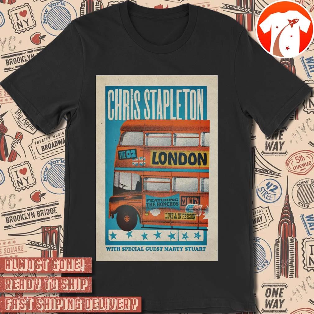 Official Poster Chris Stapleton London UK Oct 23 2024 t-shirt