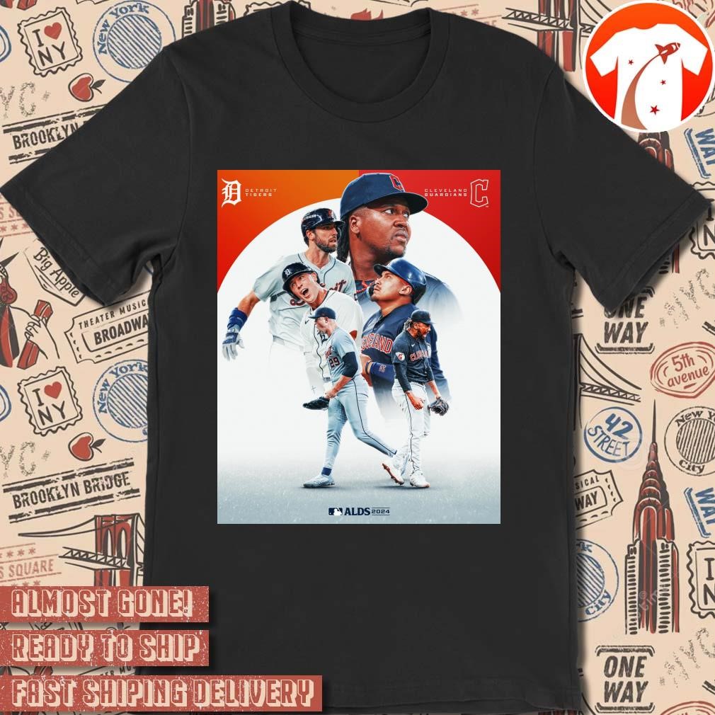 Official Poster Detroit Tigers at Cleveland Guardians MLB 2024 ALDS 2024 t-shirt