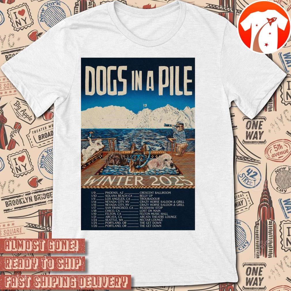 Official Poster Dogs In A Pile Winter Tour 2025 t-shirt