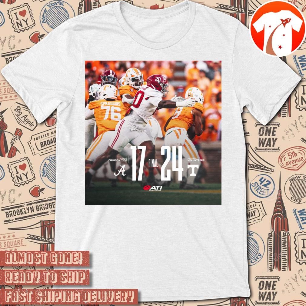 Official Poster Final Alabama Crimson Tide 17 - 24 Tennessee Vols t-shirt