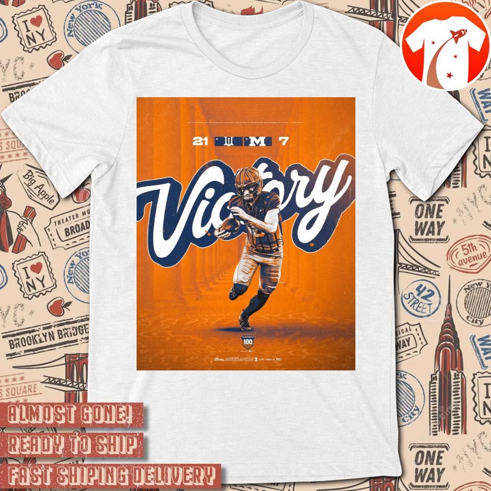 Official Poster Illinois Fighting Illini 21 - 7 Michigan Wolverines Victory Just like in 1924 t-shirt