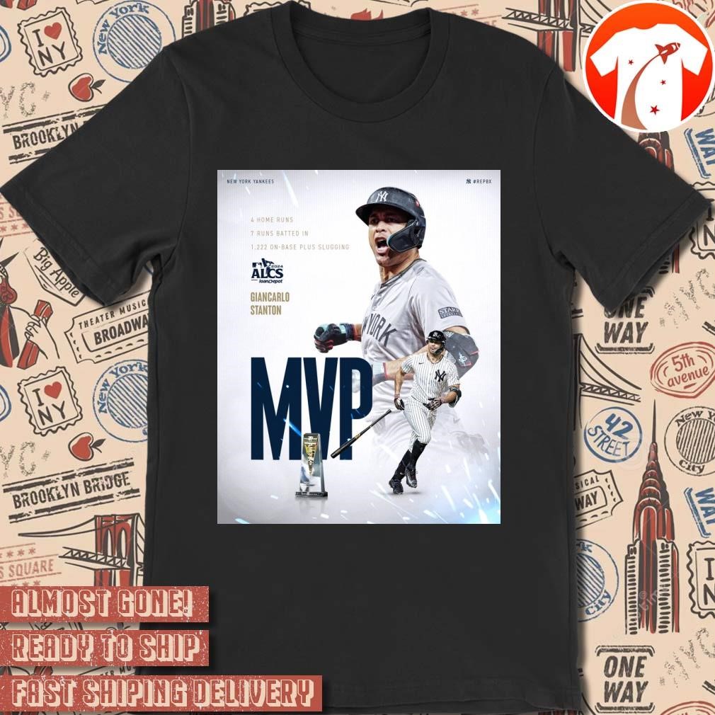 Official Poster New York Yankees MLB Baseball 2024 ALCS Giancarlo Stanton MVP t-shirt