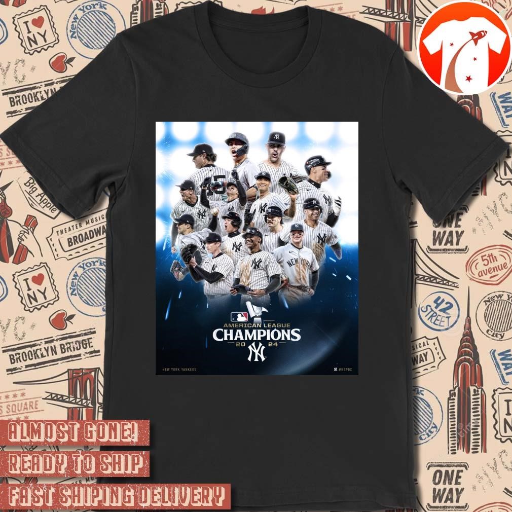 Official Poster New York Yankees MLB Baseball 2024 American League Champions Players t-shirt