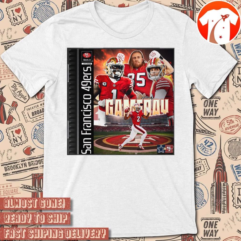 Official Poster San Francisco 49ers Week 8 Levi's Stadium Gameday Playstation t-shirt