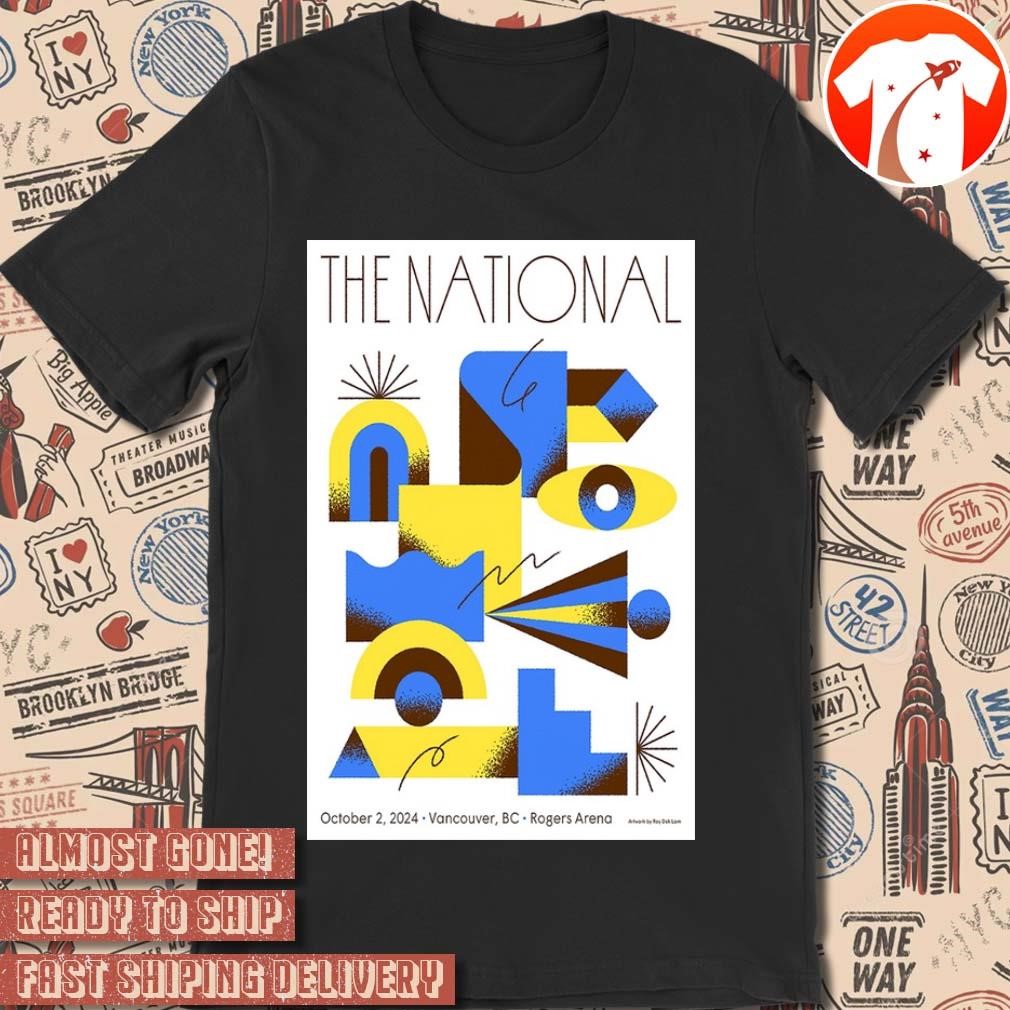 Official Poster The National October 2-2024 Rogers Arena Vancouver, BC Tour t-shirt