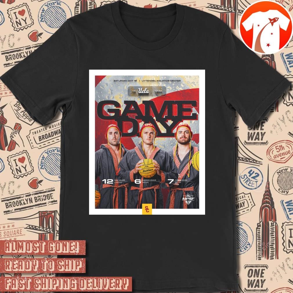 Official Poster USC Trojans Vs UCLA Bruins Sar October 19 2024 Uytengsu Aquatics Center t-shirt