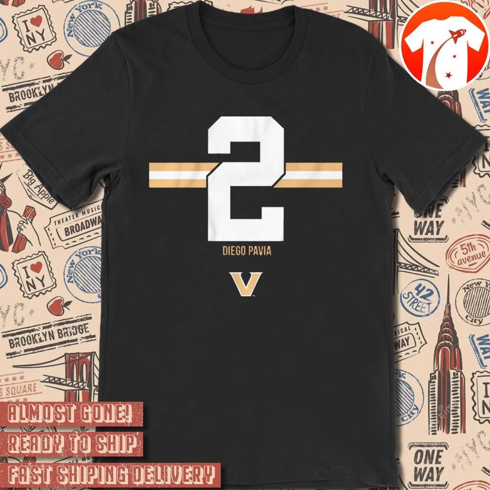 Official Vanderbilt Commodores Football Diego Pavia 2 Stripe Graphic t-shirt