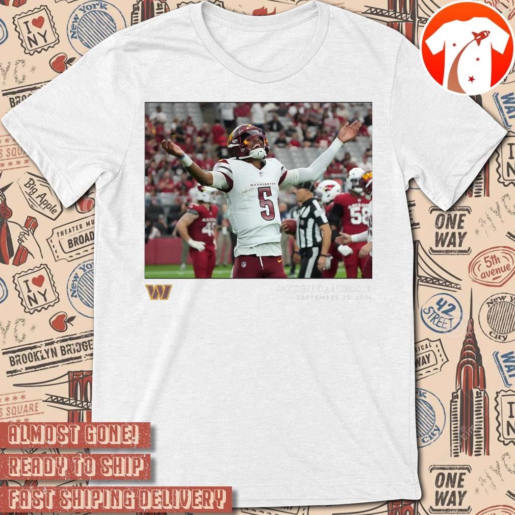 Official Washington Commanders Jayden Daniels Black NFL 2024 Flash Features Week 4 September 29 t-shirt