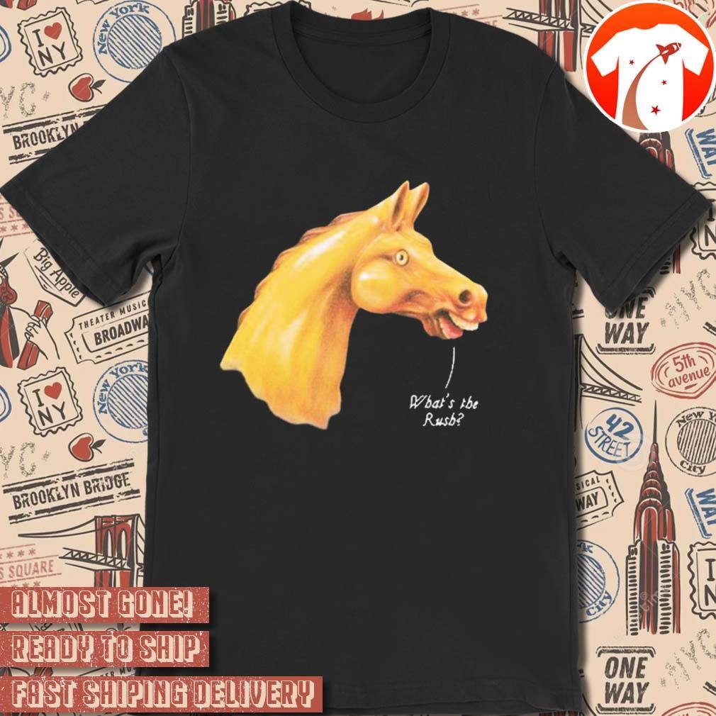 Official We Live In Time Carousel Horse What's The Rush Graphic t-shirt