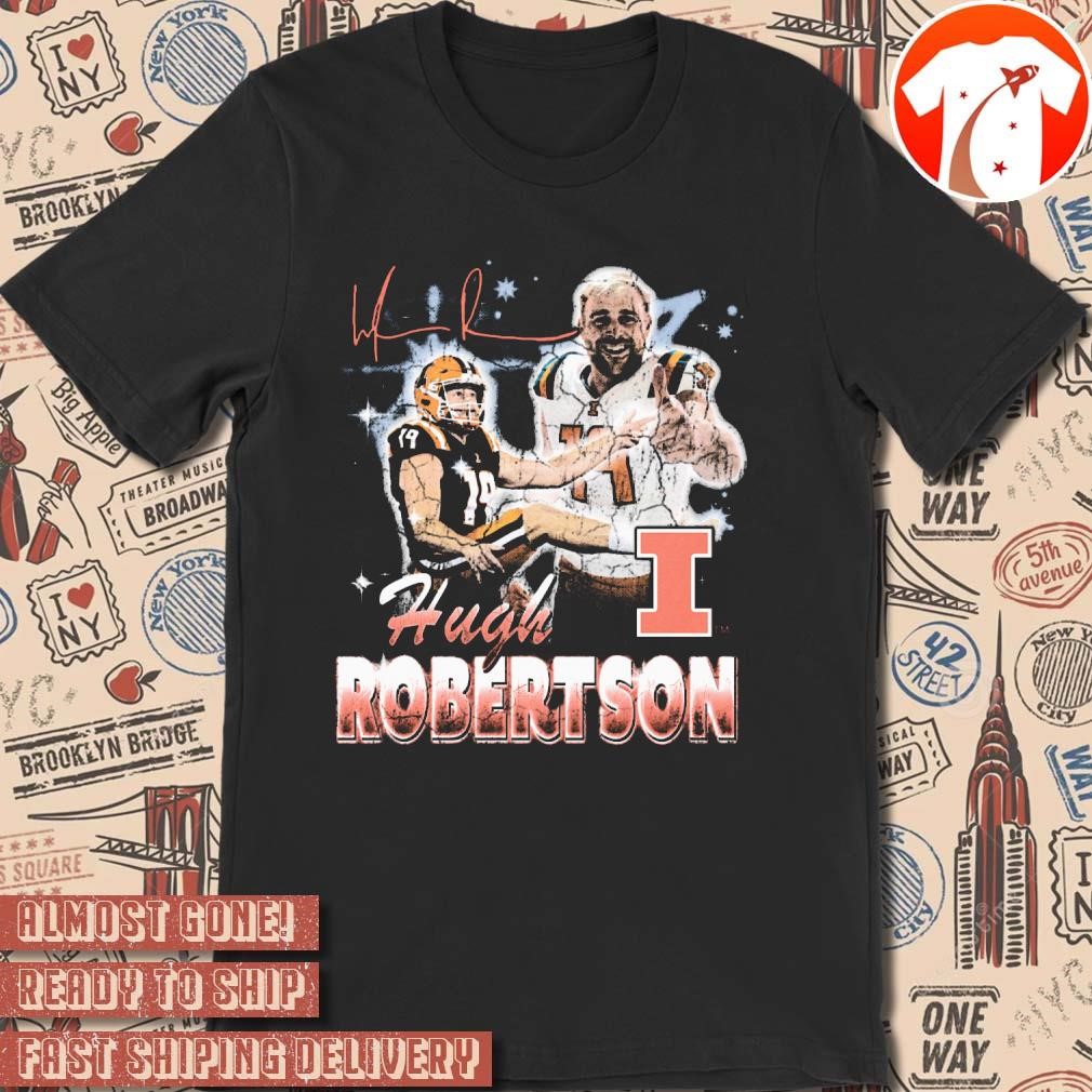 Official Hugh Robertson 90s Retro Illinois Fighting Illini Signature t-shirt