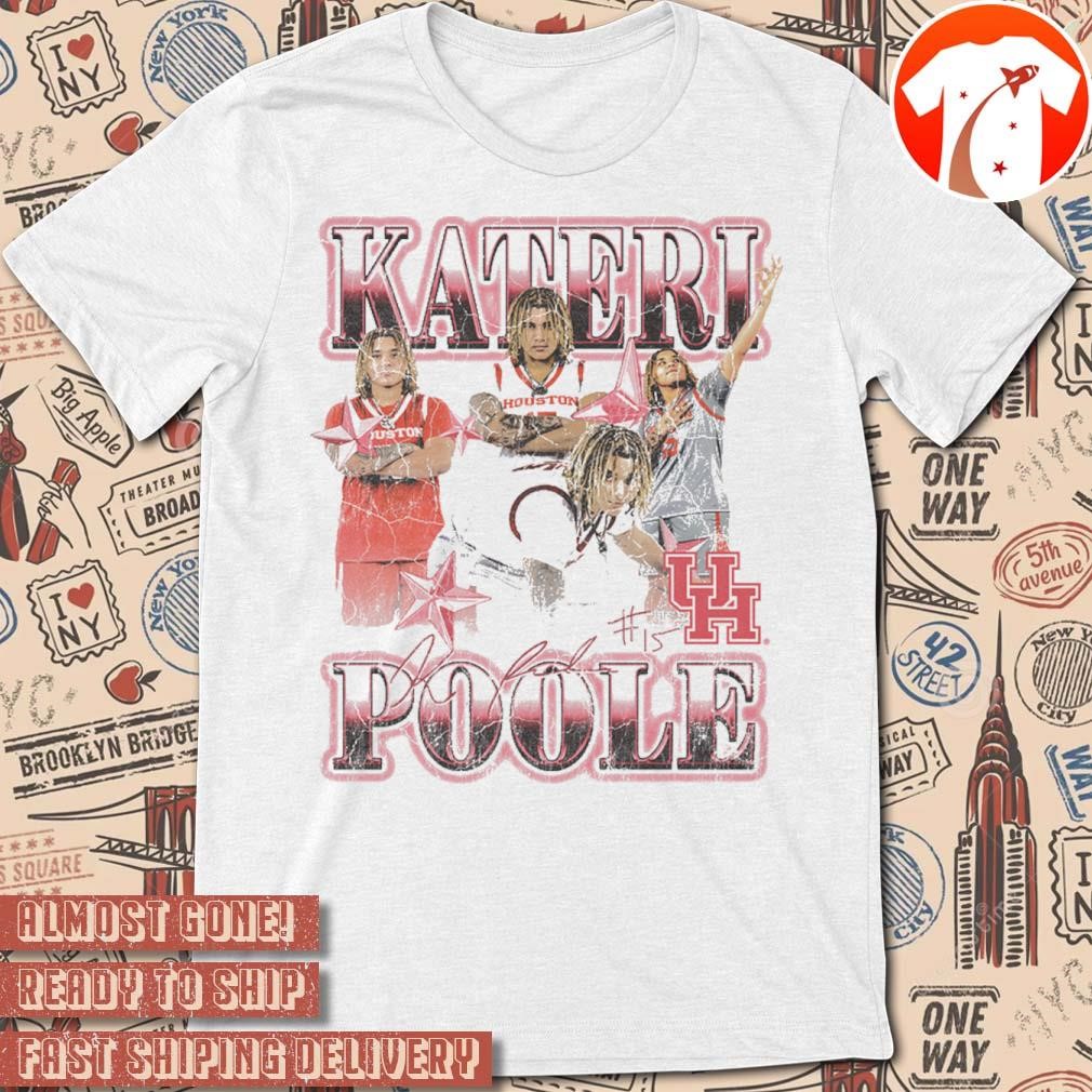 Official Kateri Poole 90s Washed Houston Cougars Players Vintage Graphic Signature t-shirt