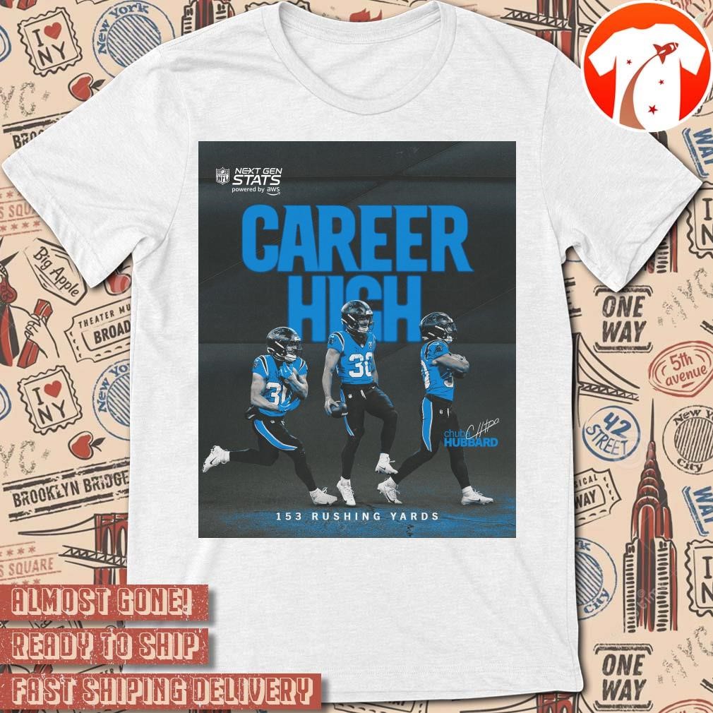 Official Poster Carolina Panthers Chuba Shamar Hubbard Career High 153 Rushing Yards Signature NFL t-shirt