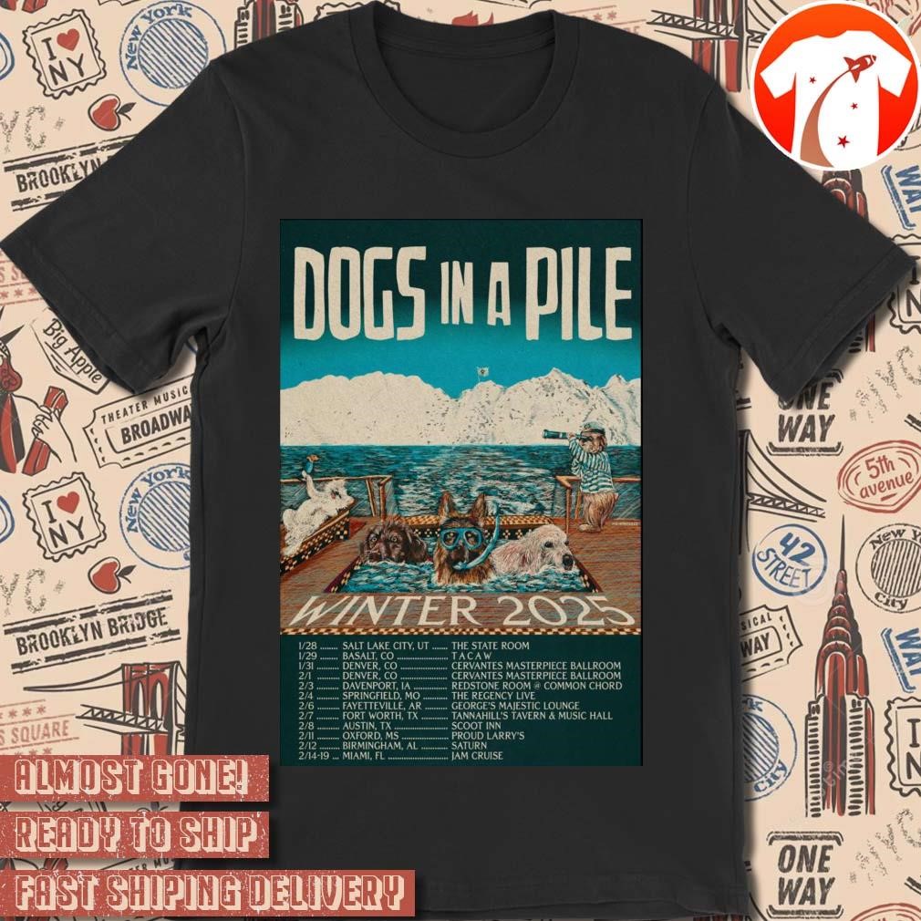 Official Poster Dogs In A Pile Winter 2025 Show 1-28 Salt Lake City UT t-shirt