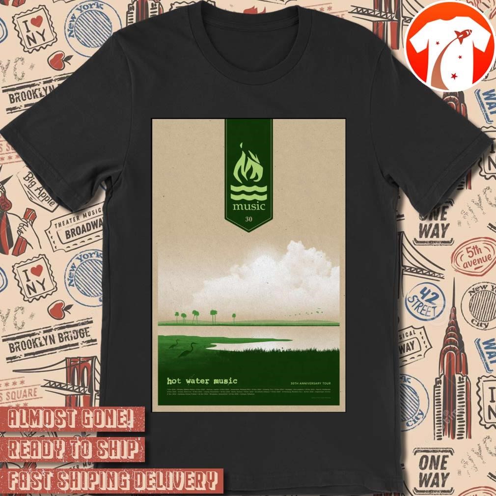 Official Poster Hot Water Music 30th Anniversary 2024 Tour t-shirt