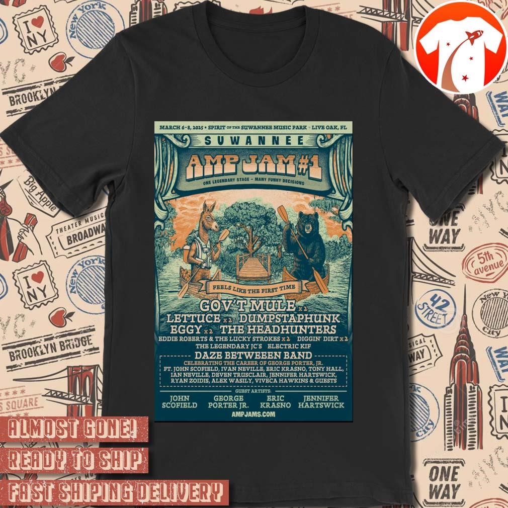 Official Poster Suwannee Amp Jam Spirit Of The Suwannee Music Park In Live OAK FL March 6-8 2025 t-shirt