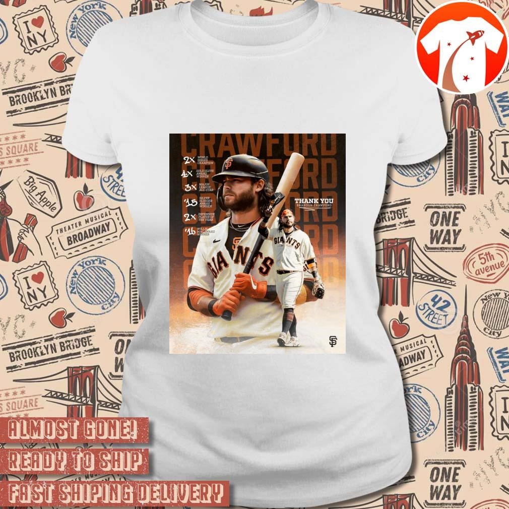 Official Poster Thank You Brandon Crawford MLB Retired After 14 seasons in Major League Baseball including 1 655 games in an SFGiants t shirt hoodie sweater long sleeve and tank top