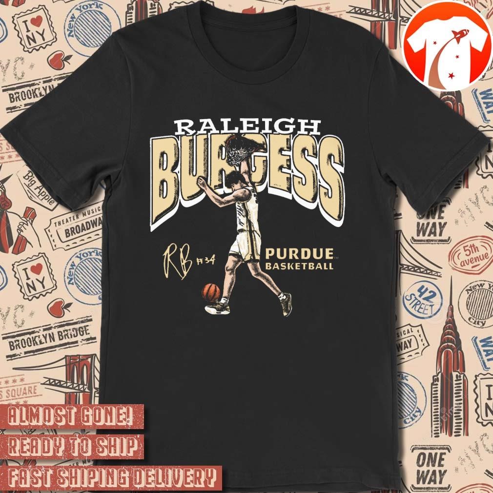 Official Raleigh Burgess Illustrated Purdue Boilermakers Basketball Signature t-shirt