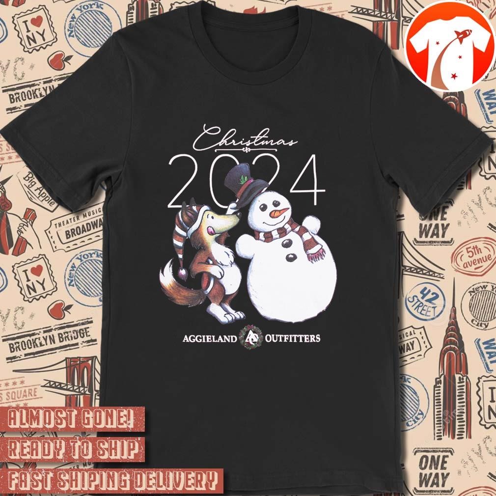 Official 2024 Remi Christmas Fox Snowman Texas A&M Aggies Aggieland Outfitters Painting t-shirt