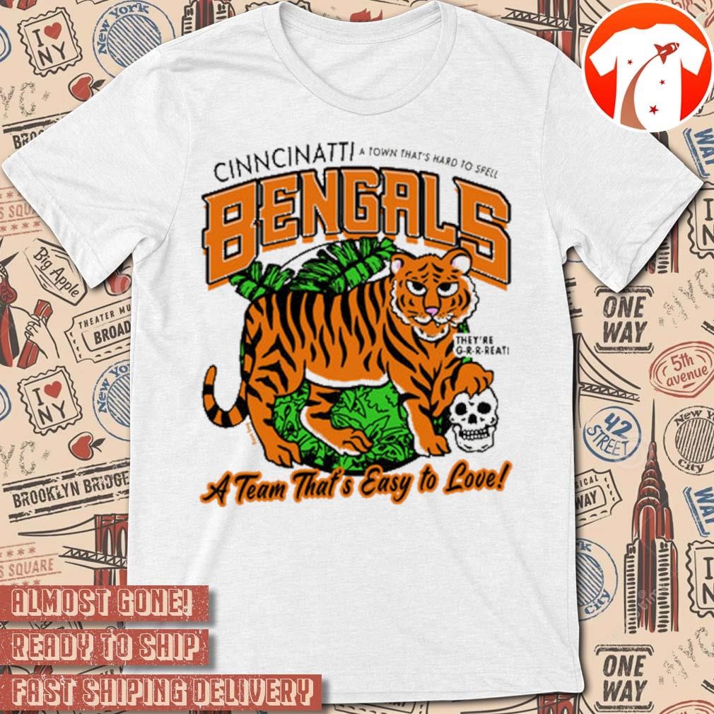 Official Cincinnati Bengals Spelled Wrong Ivory A Town That's Hard To Spell A Team That's Easy to Love Painting t-shirt