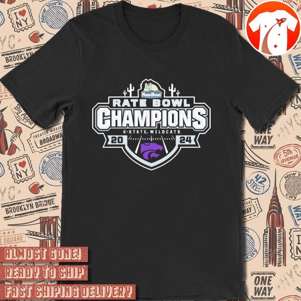 Official Kansas State Wildcats 2024 Rate Bowl Football Champions Vs Rutgers Scarlet Knights NCAA t-shirt