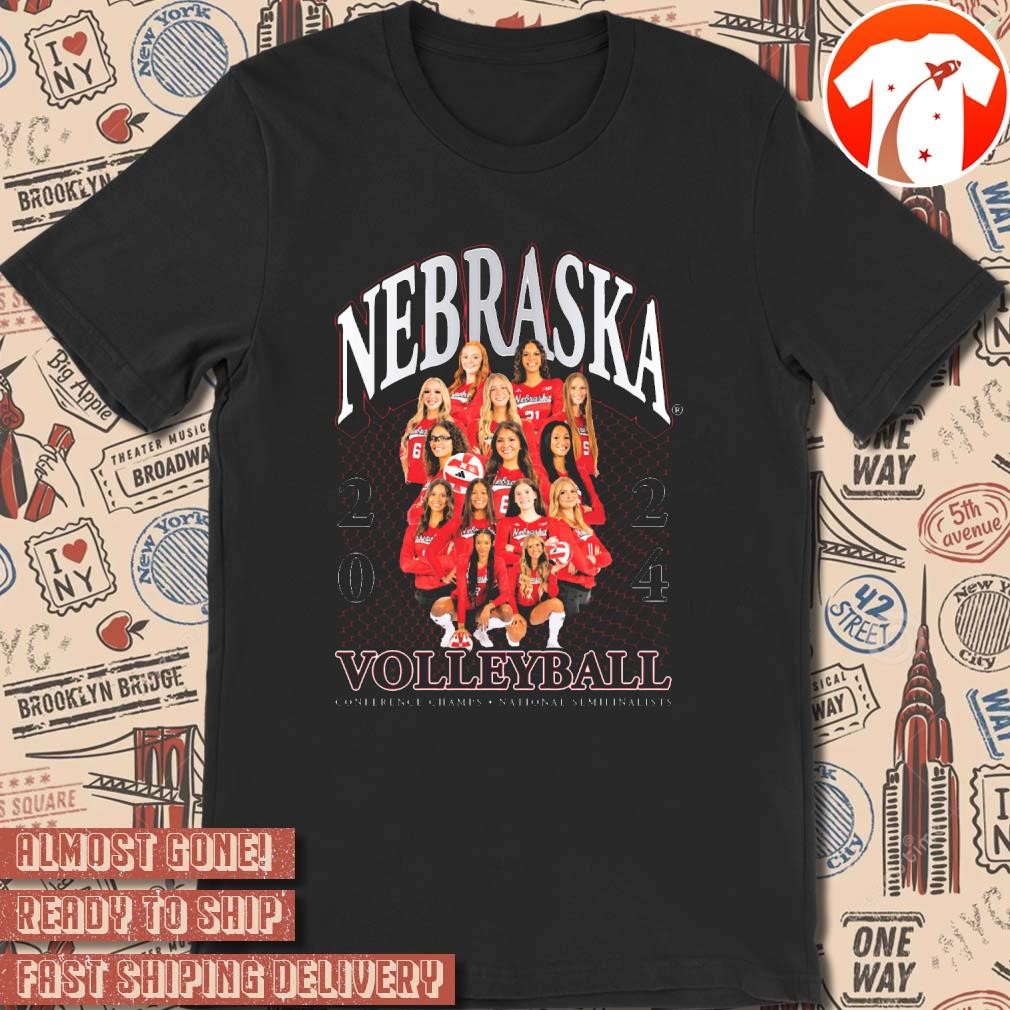 Official Nebraska Cornhuskers NCAA Volleyball 2024 Commemorative Team Conference Champs National Semifinalists t-shirt