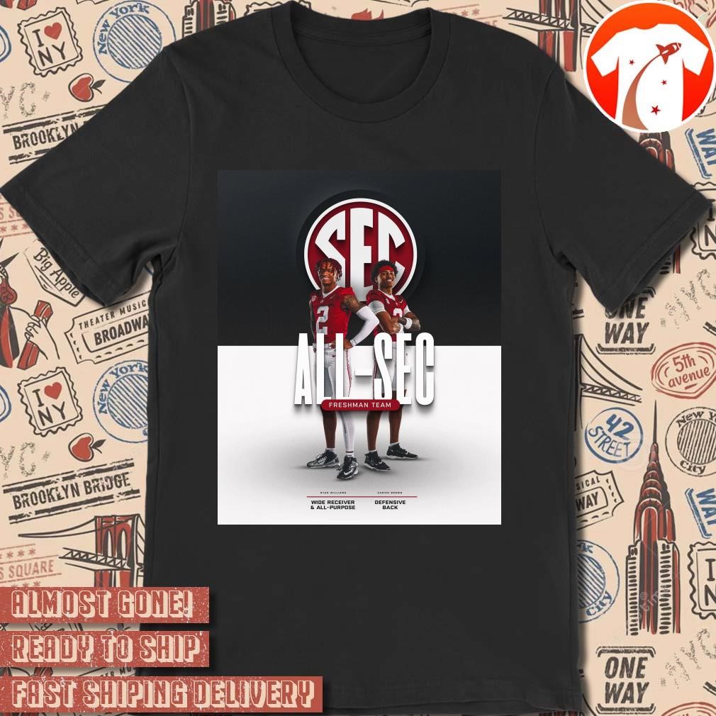 Official Poster Alabama Crimson Tide Freshman All-SEC Football Teams Ryan Williams Wide Receiver And Zabien Brown Defensive Back t-shirt