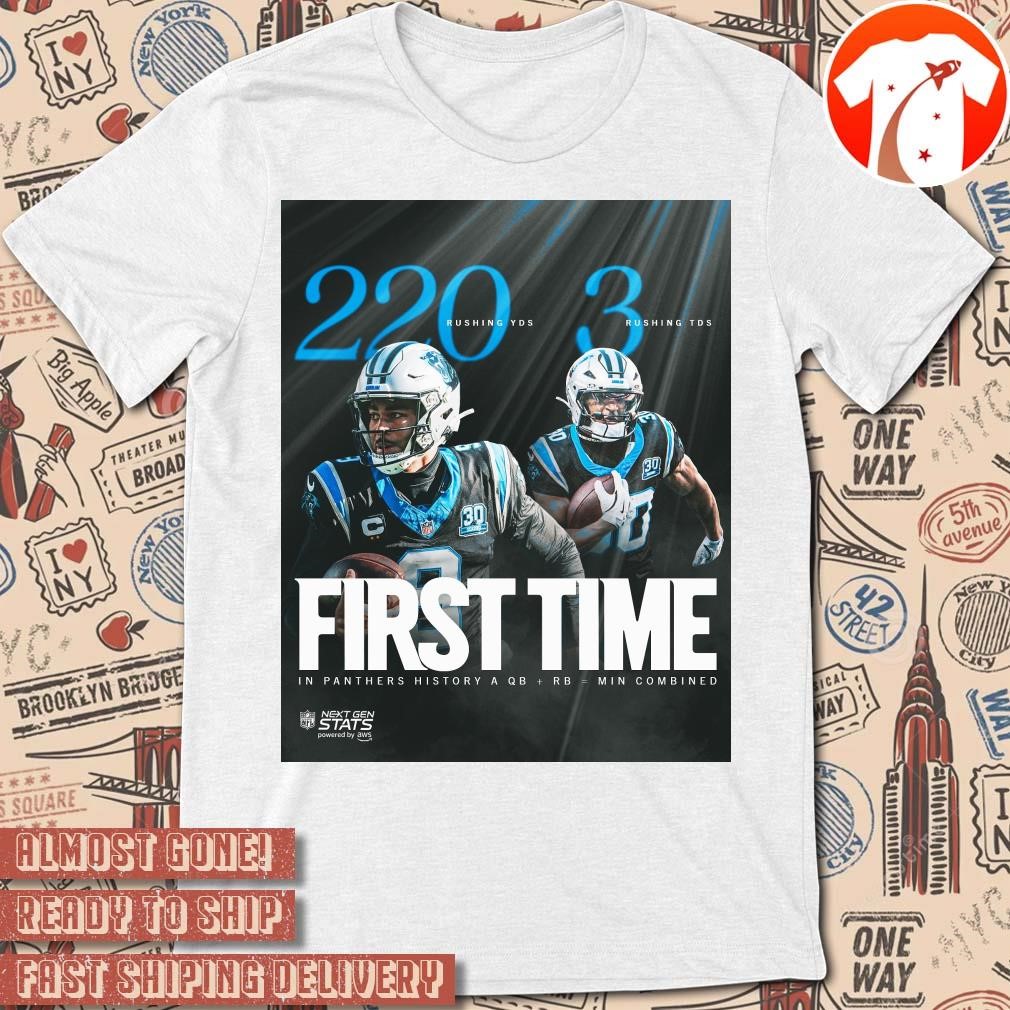 Official Poster Carolina Panthers Bryce Young And Chuba Hubbard First Time In Panthers History A QB RB Min Combined t-shirt