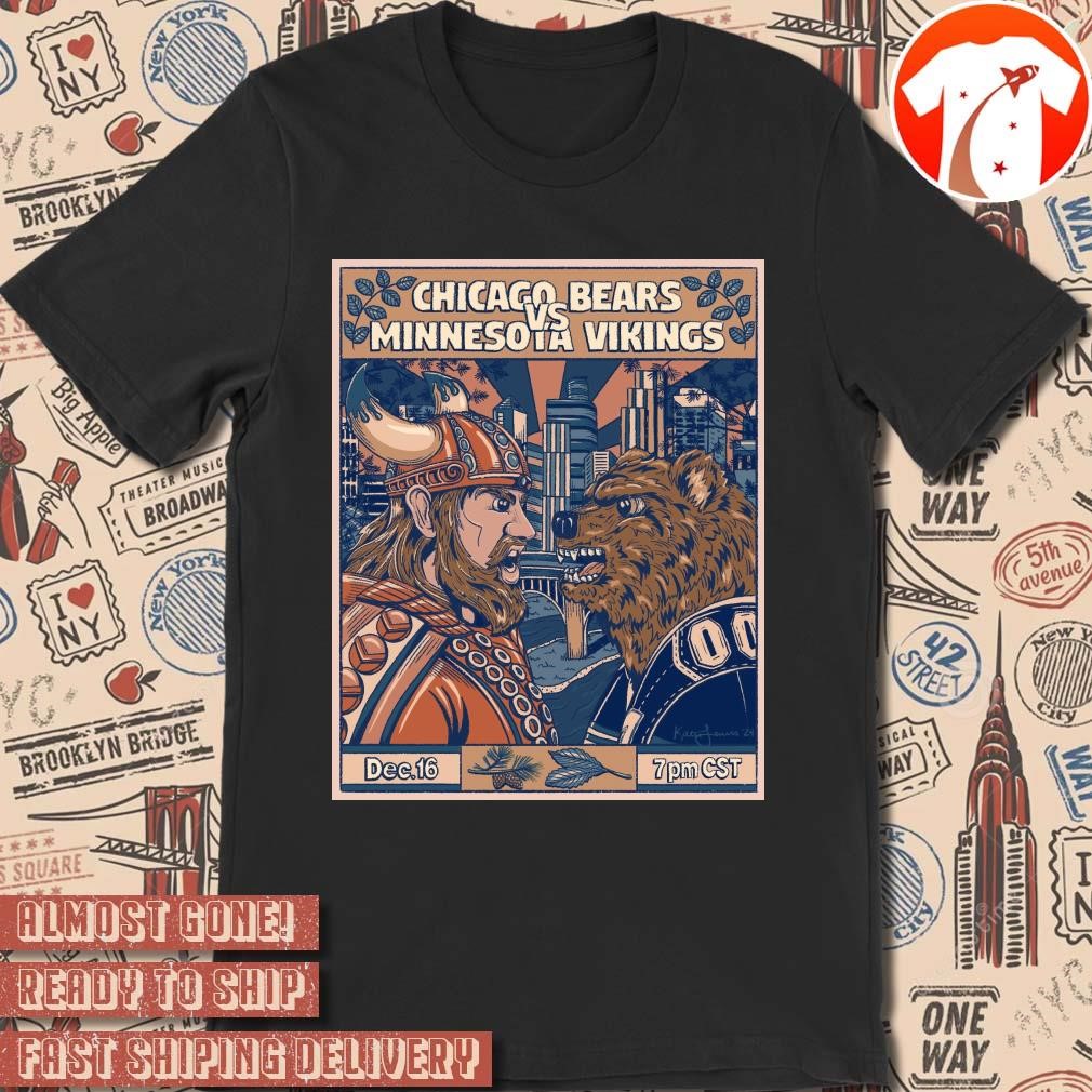 Official Poster Chicago Bears Vs Minnesota Vikings December 16 Another Northern Battle t-shirt