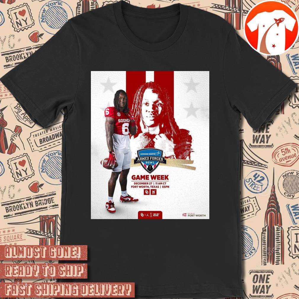 Official Poster Deion Burks Oklahoma Sooners Game Week Lockheed Martin Armed Forces Bowl December 27 t-shirt