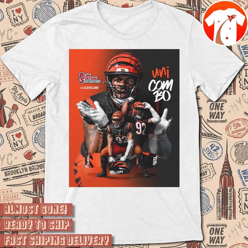 Official Poster NFL Football Cincinnati Bengals Vs Cleveland Bengals Penn Station East Coast Subs Uni Combo t-shirt