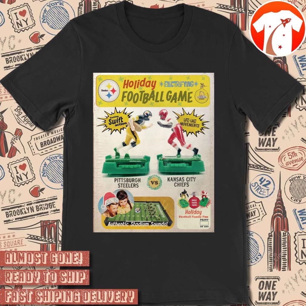 Official Poster Pittsburgh Steelers Vs Kansas City Chiefs 2024 Gameday Holiday Football Game December 25th Authentic Stadium Sounds t-shirt