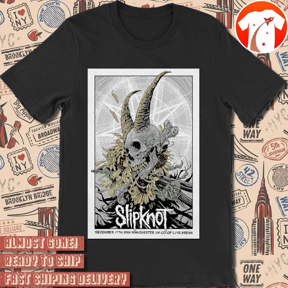 Official Poster Poster Slipknot Co-op Live Arena in Manchester UK December 17 2024 t-shirt