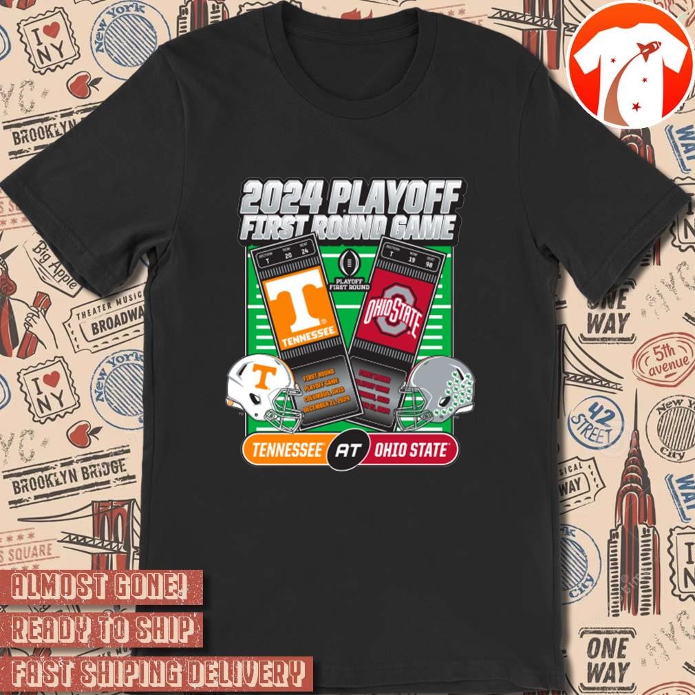 Official The University Of Tennessee Vols At Ohio State Buckeyes 2024 Playoff First Round Game Ticket December 21 Vintage t-shirt